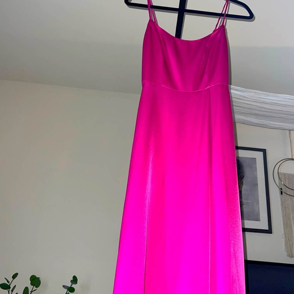 Formal pink gown with pockets
